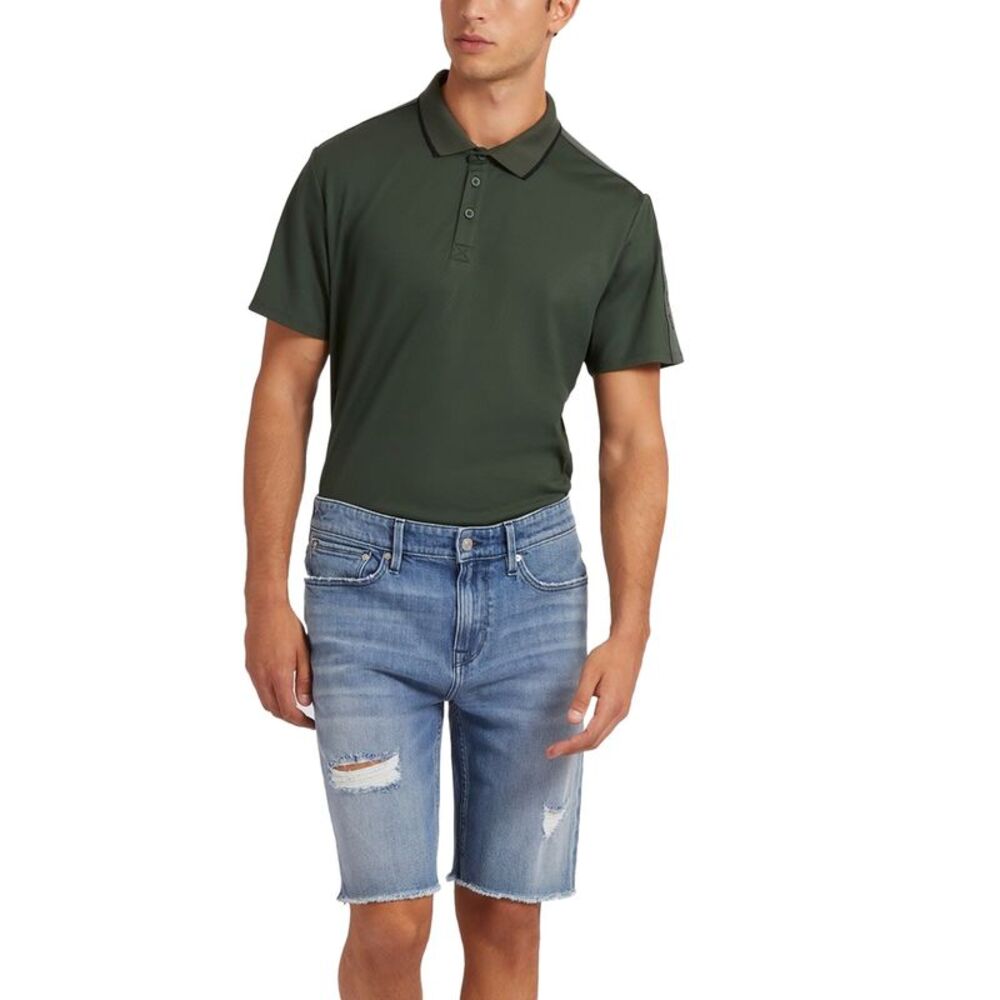 Men's Slim-Fit Distressed Denim Indigo Shorts